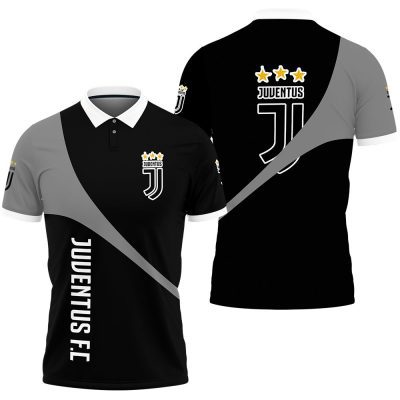 Juventus FC New Black Grey Polo Shirt