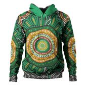 Australia Aboriginal Hoodie - Green Aboriginal Style Dot Painting Hoodie