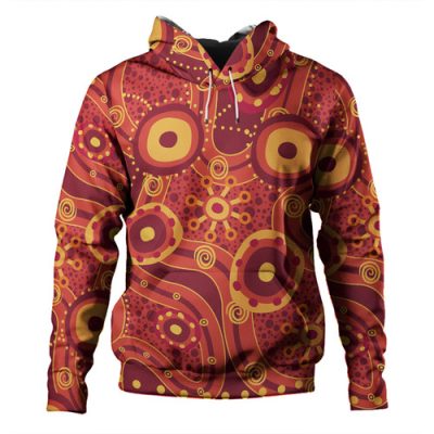 Australia Aboriginal Hoodie - Red Aboriginal Dot Art Inspired Hoodie