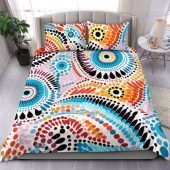 Australia Aboriginal Bedding Set - Traditional Australian Aboriginal Native Design (Black) Bedding Set