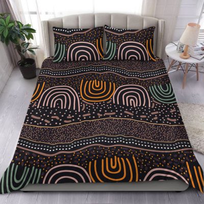 Australia Aboriginal Bedding Set - Indigenous Art Background Bedding Set