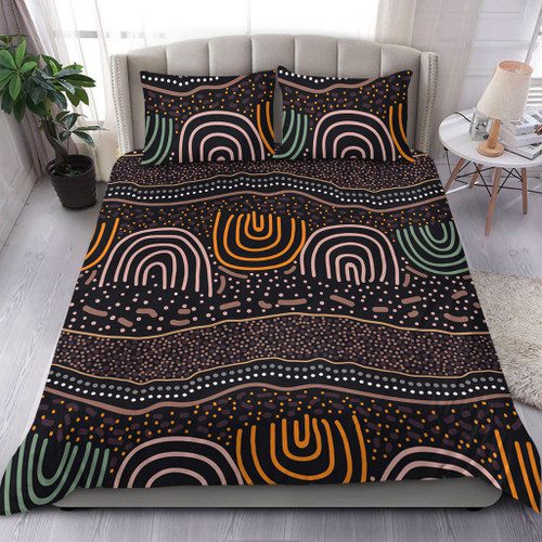 Australia Aboriginal Bedding Set - Indigenous Art Background Bedding Set Australia Aboriginal Bedding Set - Indigenous Art Background Bedding Set