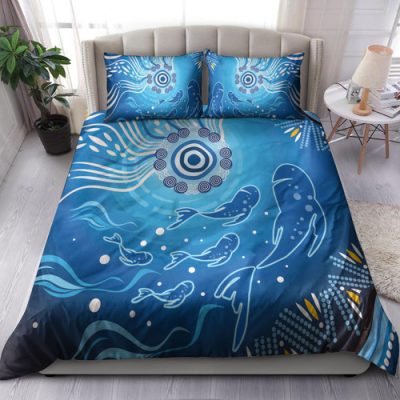 Australia Aboriginal Inspired Bedding Set - Fish In Ocean Aboriginal Inspired