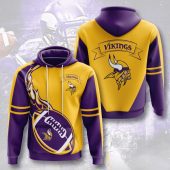 NFL Minnesota Vikings Fire Ball Purple Gold Pullover Hoodie