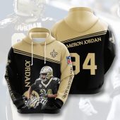 NFL New Orleans Saints Cameron Jordan Black Old Gold Pullover Hoodie