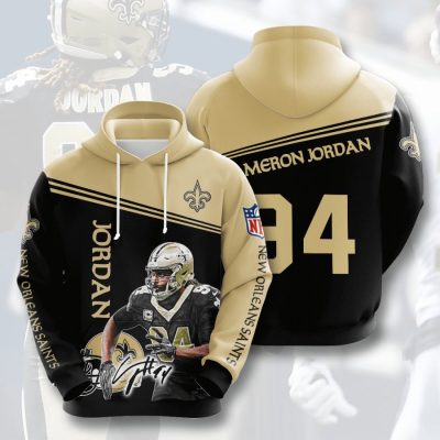 NFL New Orleans Saints Cameron Jordan Black Old Gold Pullover Hoodie
