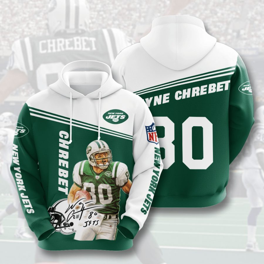 NFL New York Jets Wayne Chrebet Green White Pullover Hoodie NFL New York Jets Wayne Chrebet Green White Pullover Hoodie