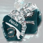 NFL Philadelphia Eagles Green Silver Camo Pullover Hoodie