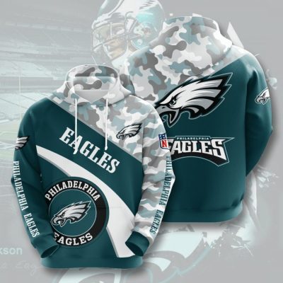 NFL Philadelphia Eagles Green Silver Camo Pullover Hoodie