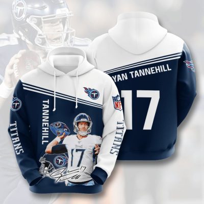 NFL Tennessee Titans Ryan Tannehill Navy White Pullover Hoodie