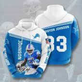 NFL Detroit Lions Kerryon Johnson Honolulu Blue White Pullover Hoodie