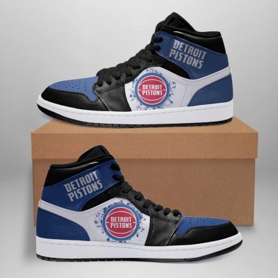 NBA Detroit Pistons Blue Black Air Jordan 1 High Sneakers