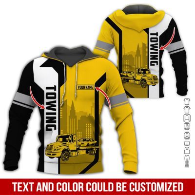 Car Lover - Love Tow Truck Custom Name Pullover Hoodie