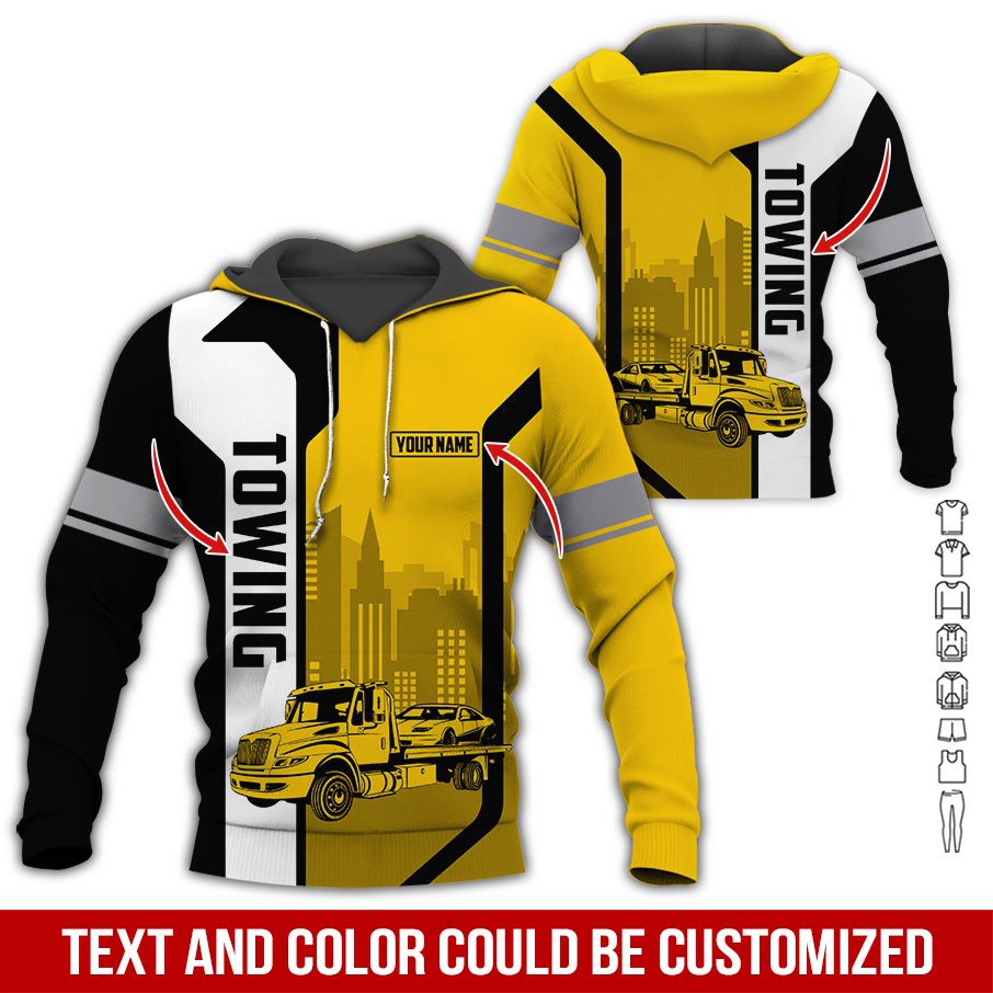 Car Lover - Love Tow Truck Custom Name Pullover Hoodie Car Lover - Love Tow Truck Custom Name Pullover Hoodie