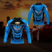 Chevrolet Corvette Blue Pullover Hoodie V2