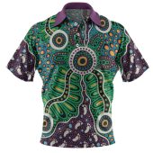 Australia Aboriginal Polo Shirt - A Dot Painting In The Style Of Indigenous Australian Art Polo Shirt