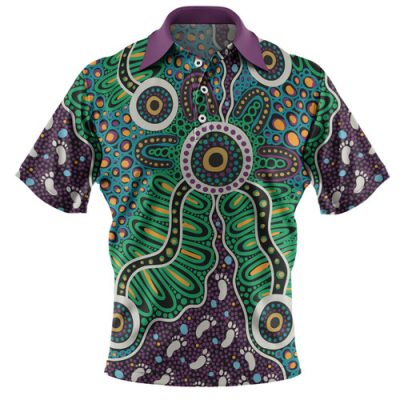 Australia Aboriginal Polo Shirt - A Dot Painting In The Style Of Indigenous Australian Art Polo Shirt