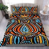 Australia Aboriginal Bedding Set - Traditional Australian Aboriginal Native Design (Black) Ver 2 Bedding Set
