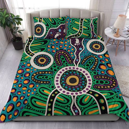 Australia Aboriginal Bedding Set - A Dot Painting In The Style Of Indigenous Australian Art Bedding Set Australia Aboriginal Bedding Set - A Dot Painting In The Style Of Indigenous Australian Art Bedding Set
