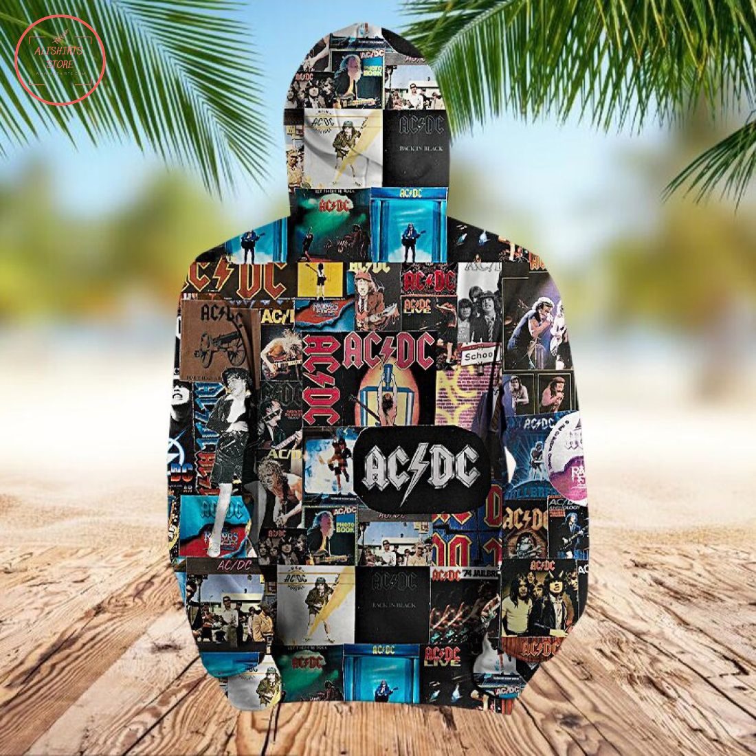 AC/DC Band Collage Pullover Hoodie AC/DC Band Collage Pullover Hoodie