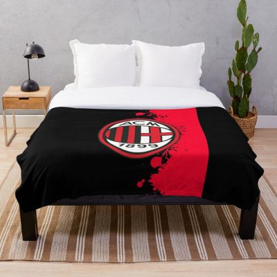 AC Milan Black Red Logo Fleece Blanket V2