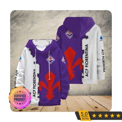 ACF Fiorentina Purple White Logo Pullover Hoodie