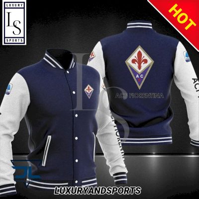 ACF Fiorentina Dark Blue White Baseball Jacket