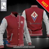 ACF Fiorentina Maroon White Baseball Jacket