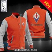 ACF Fiorentina Orange White Baseball Jacket