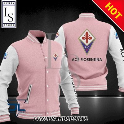 ACF Fiorentina Pink White Baseball Jacket