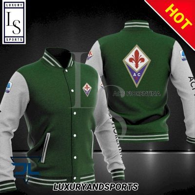 ACF Fiorentina Green White Baseball Jacket