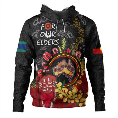 Australia Naidoc Week Hoodie - Australia Map With Golden Wattle NAIDOC Week 2023