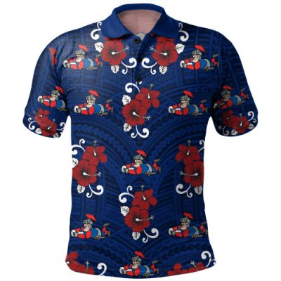 Newcastle Knights Custom Polo Shirt - Tropical Patterns Knights Polo Shirt