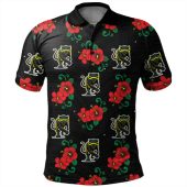 Penrith Panthers Custom Polo Shirt - Penrith Panthers With Maori Patterns Polo Shirt