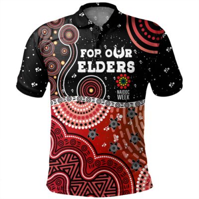 Australia Naidoc Week Polo Shirt - Aboriginal Inspired For Our Elders Indigenous NAIDOC Week 2023