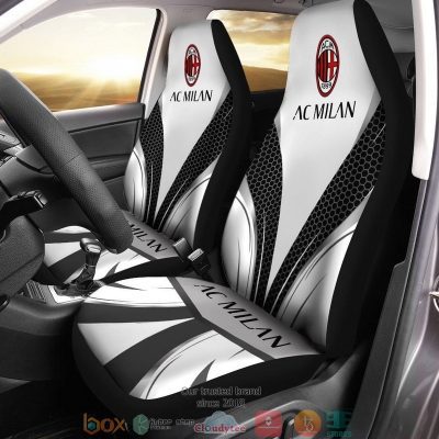 AC Milan Silver Black Car Seat Covers
