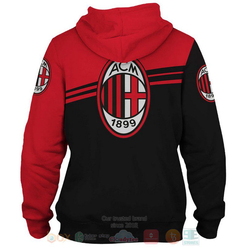 AC Milan Black Red Pullover Hoodie AC Milan Black Red Pullover Hoodie
