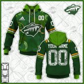 Personalized NHL Minnesota Wild Jersey 2022 St. Patrick's Day Hoodie Shirt Long Sleeve| Personalize Your Own New & Retro Sports Jerseys, Hoodies, T Shirts