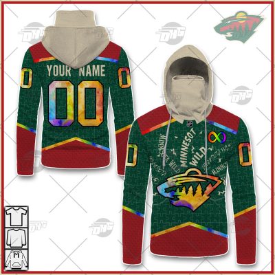 Personalized NHL Minnesota Wild Jersey Custom Autism Shirt Hoodie - OldSchoolThings - Personalize Your Own New & Retro Sports Jerseys, Hoodies, T Shirts