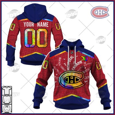 Personalized NHL Montreal Canadiens Jersey Custom Autism Shirt Hoodie - OldSchoolThings - Personalize Your Own New & Retro Sports Jerseys, Hoodies, T Shirts