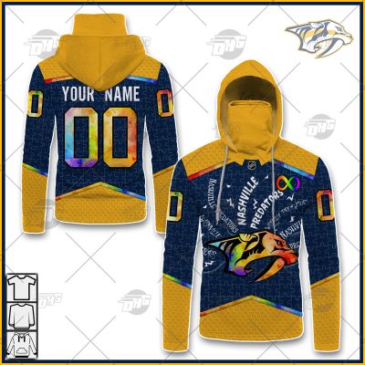 Personalized NHL Nashville Predators Jersey Custom Autism Shirt Hoodie - OldSchoolThings - Personalize Your Own New & Retro Sports Jerseys, Hoodies, T Shirts