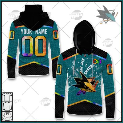 Personalized NHL San Jose Sharks Jersey Custom Autism Shirt Hoodie - OldSchoolThings - Personalize Your Own New & Retro Sports Jerseys, Hoodies, T Shirts