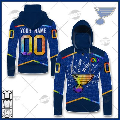 Personalized NHL St. Louis Blues Jersey Custom Autism Shirt Hoodie - OldSchoolThings - Personalize Your Own New & Retro Sports Jerseys, Hoodies, T Shirts