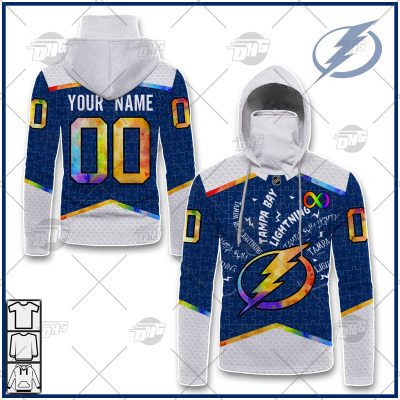 Personalized NHL Tampa Bay Lightning Jersey Custom Autism Shirt Hoodie - OldSchoolThings - Personalize Your Own New & Retro Sports Jerseys, Hoodies, T Shirts