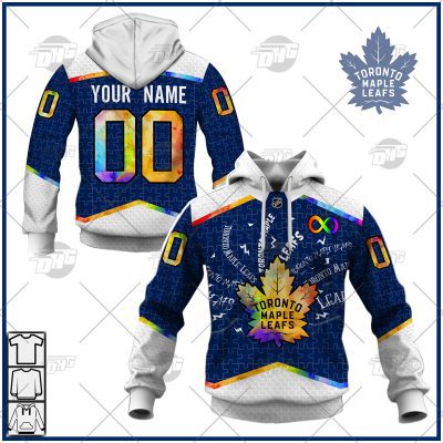 Personalized NHL Toronto Maple Leafs Jersey Custom Autism Shirt Hoodie - OldSchoolThings - Personalize Your Own New & Retro Sports Jerseys, Hoodies, T Shirts