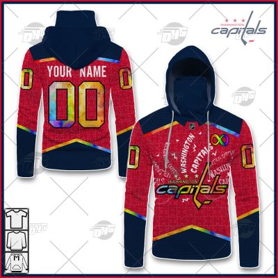 Personalized NHL Washington Capitals Jersey Custom Autism Shirt Hoodie - OldSchoolThings - Personalize Your Own New & Retro Sports Jerseys, Hoodies, T Shirts
