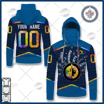 Personalized NHL Winnipeg Jets Jersey Custom Autism Shirt Hoodie - OldSchoolThings - Personalize Your Own New & Retro Sports Jerseys, Hoodies, T Shirts
