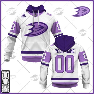 Personalized NHL Jersey Anaheim Ducks White/Purple Hockey Fights Cancer Primegreen Custom Jersey - OldSchoolThings - Personalize Your Own New & Retro Sports Jerseys, Hoodies, T Shirts