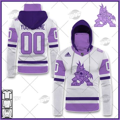 Personalized NHL Jersey Arizona Coyotes White/Purple Hockey Fights Cancer Primegreen Custom Jersey - OldSchoolThings - Personalize Your Own New & Retro Sports Jerseys, Hoodies, T Shirts