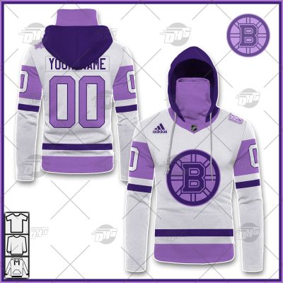 Personalized NHL Jersey Boston Bruins White/Purple Hockey Fights Cancer Primegreen Custom Jersey - OldSchoolThings - Personalize Your Own New & Retro Sports Jerseys, Hoodies, T Shirts
